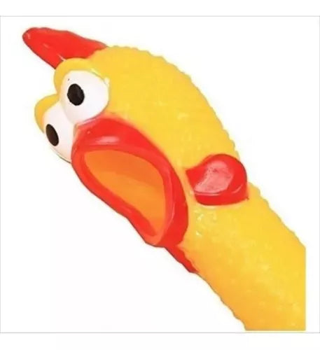 Pollo Chillón De Hule Goma Gallina Muñec