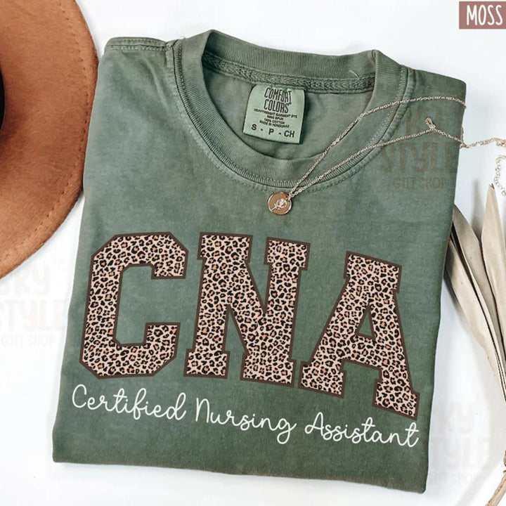Comfort Colors Leopard CNA Shirt, Leopard Nurse Shirt, Cna Shirt, Cna T Shirt, Certified Nursing Assistant Shirt, CNA Gift Tshirt CNA Gifts