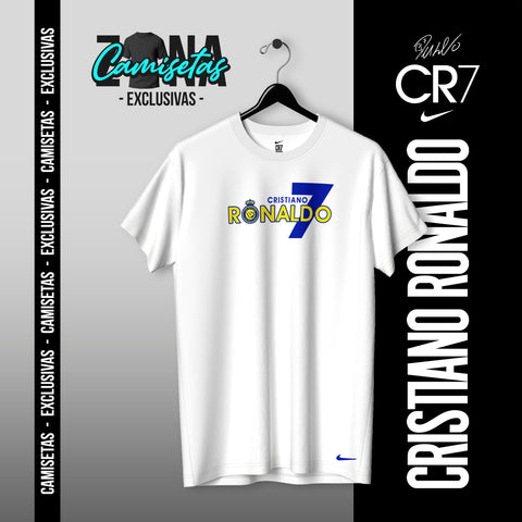 CAMISETA CR7 - DISEÑO 5 BLANCA - UNISEX