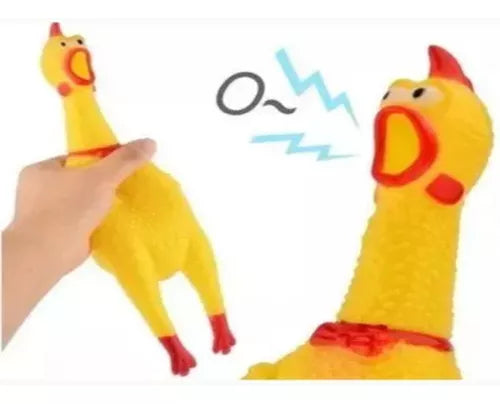 Pollo Chillón De Hule Goma Gallina Muñec